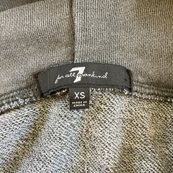 7 For All Mankind Hooded Sweatshirt Tunic Dress Women's XS Dark Gray Garment Dye - Picture 9 of 10